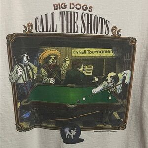 Vintage Santa Barbara 1996 Big Dogs Playing Pool XL Shirt
